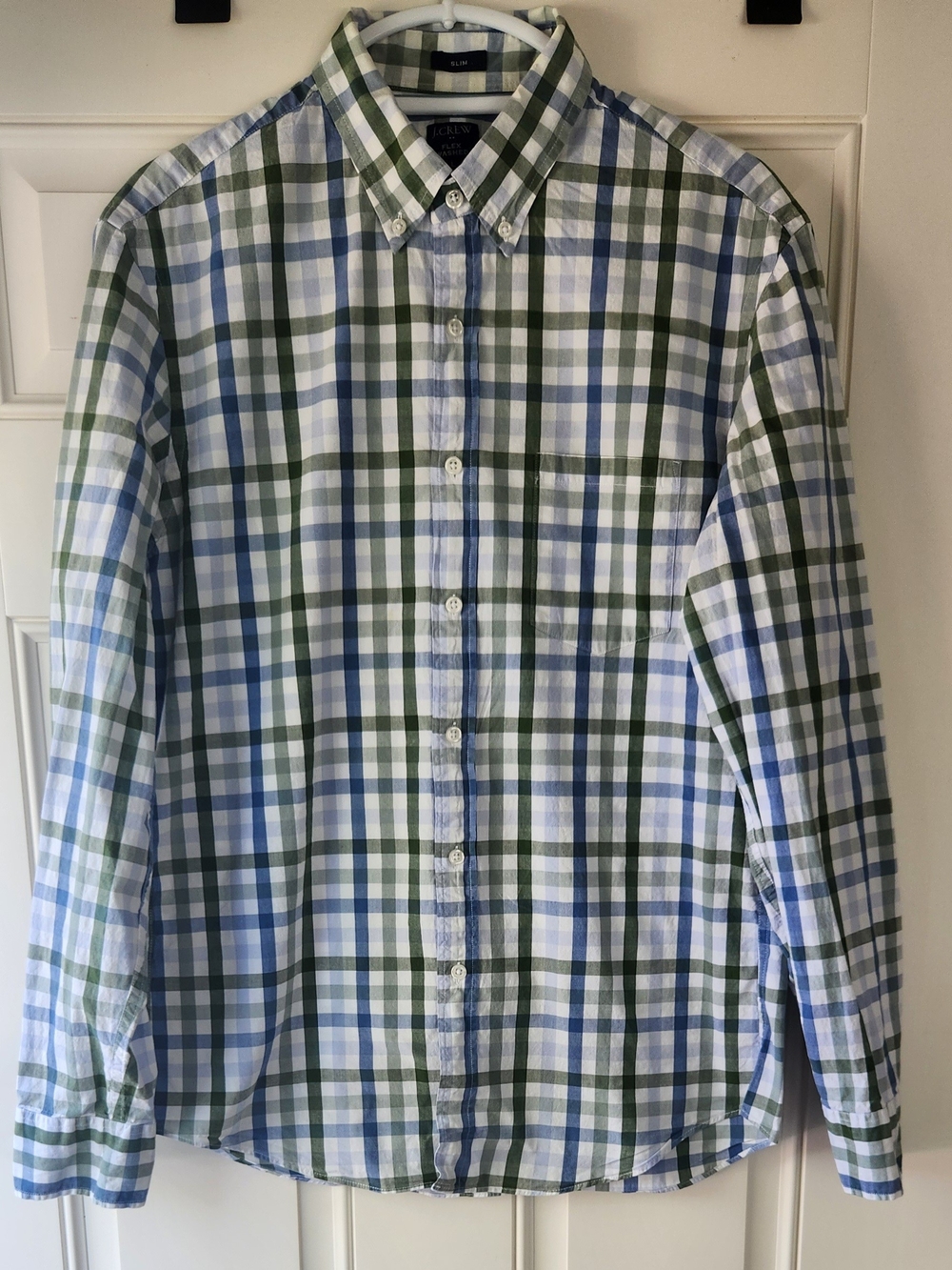 J. Crew Men's Green & Blue Plaid Button-Down Shirt